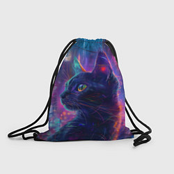 Рюкзак-мешок Кот в нейросети киберпанк, цвет: 3D-принт