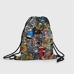 Рюкзак-мешок Разноцветные татуировки в стиле граффити, цвет: 3D-принт