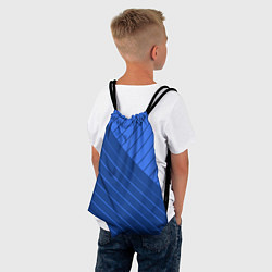Рюкзак-мешок Сине-голубой косые полосы, цвет: 3D-принт — фото 2