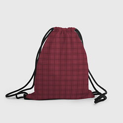 Рюкзак-мешок Тёмный красный клетчатый, цвет: 3D-принт