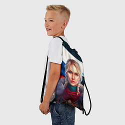 Рюкзак-мешок Блондинка с косами - флаг России, цвет: 3D-принт — фото 2