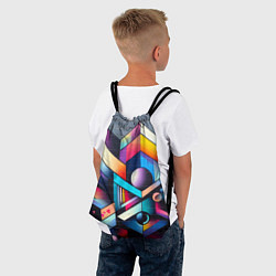 Рюкзак-мешок Геометрическое абстрактное граффити - нейросеть, цвет: 3D-принт — фото 2