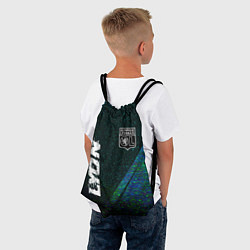 Рюкзак-мешок Lyon glitch blue, цвет: 3D-принт — фото 2