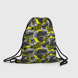 Рюкзак-мешок Шестиугольная текстура желтого камуфляжа, цвет: 3D-принт
