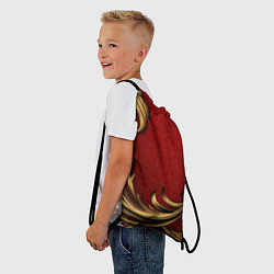 Рюкзак-мешок Классический золотой узор на красном бархате, цвет: 3D-принт — фото 2