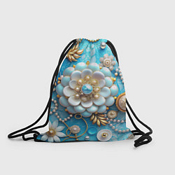 Рюкзак-мешок Цветы и жемчуг, цвет: 3D-принт