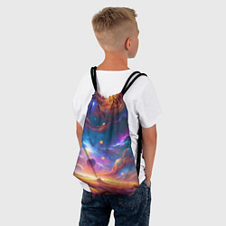 Рюкзак-мешок Космический пейзаж яркий с галактиками, цвет: 3D-принт — фото 2