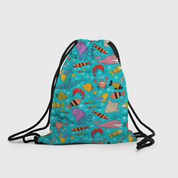 Рюкзак-мешок Морские обитатели узор, цвет: 3D-принт