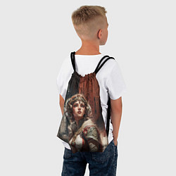 Рюкзак-мешок Девушка на фоне футуристичного города, цвет: 3D-принт — фото 2