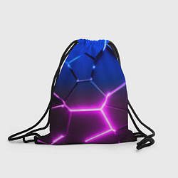Рюкзак-мешок Синие плиты с розовым свечением, цвет: 3D-принт