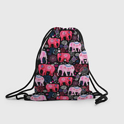 Мешок для обуви Орнамент разноцветных слонов