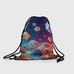 Рюкзак-мешок Planet chupa chups - neon glow, цвет: 3D-принт