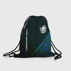 Рюкзак-мешок Cyberpunk 2077 glitch blue, цвет: 3D-принт