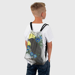 Рюкзак-мешок Чёрный ворон на ветке, цвет: 3D-принт — фото 2