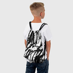 Рюкзак-мешок Чёрно-белая абстракция: нейросеть, цвет: 3D-принт — фото 2