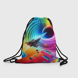 Рюкзак-мешок Полёт к чёрной дыре - нейросеть, цвет: 3D-принт