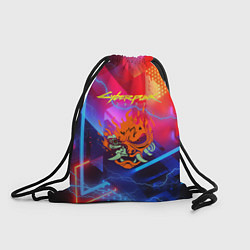 Рюкзак-мешок Cyberpunk logo - neon geometry, цвет: 3D-принт