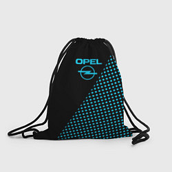 Рюкзак-мешок Opel чёрно-голубой шахматка, цвет: 3D-принт