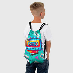 Рюкзак-мешок Кассеты и надпись 90s, цвет: 3D-принт — фото 2