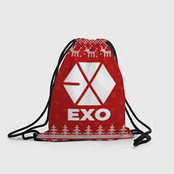 Рюкзак-мешок Новогодний Exo с оленями, цвет: 3D-принт