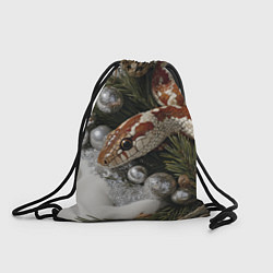 Мешок для обуви Новогодняя змея с коричневыми полосами