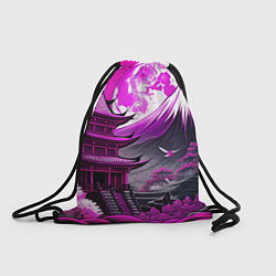 Мешок для обуви Япония гора в фиолетовом свете