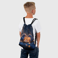 Рюкзак-мешок Милые влюбленные совушки, цвет: 3D-принт — фото 2