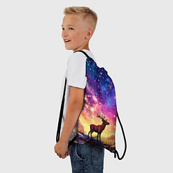 Рюкзак-мешок Лось и звездное небо, цвет: 3D-принт — фото 2