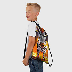 Рюкзак-мешок Зебренок в огне, цвет: 3D-принт — фото 2