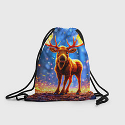 Рюкзак-мешок Лосенок в лесу, цвет: 3D-принт