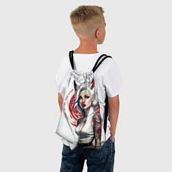 Рюкзак-мешок Белая лиса, цвет: 3D-принт — фото 2