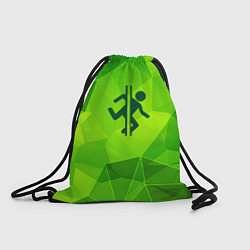Рюкзак-мешок Portal green poly, цвет: 3D-принт