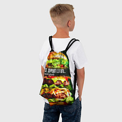 Рюкзак-мешок Все дуреют с этого фастфуда, цвет: 3D-принт — фото 2
