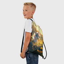 Рюкзак-мешок Белая маленькая единорожка, цвет: 3D-принт — фото 2