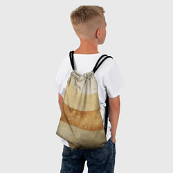 Рюкзак-мешок Бежево-золотые полосы с блестками, цвет: 3D-принт — фото 2