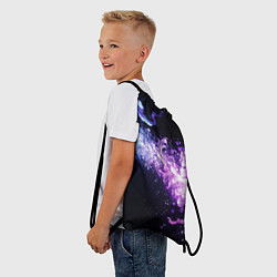 Рюкзак-мешок Фиолетово-синяя абстрактная волна, цвет: 3D-принт — фото 2