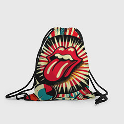 Рюкзак-мешок Logo of the Rolling Stones - pop art, цвет: 3D-принт