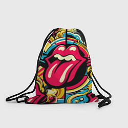 Рюкзак-мешок Rolling Stones logo - pop art pattern, цвет: 3D-принт