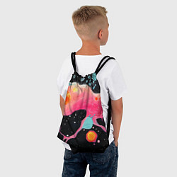 Рюкзак-мешок Розовая текстура в черном, цвет: 3D-принт — фото 2