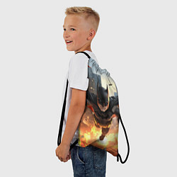 Рюкзак-мешок Бэтмен в полете над огнем, цвет: 3D-принт — фото 2
