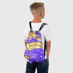 Рюкзак-мешок Фиолетово-золотая жидкая текстура, цвет: 3D-принт — фото 2