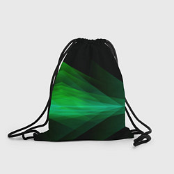 Мешок для обуви Неоновая зеленая абстракция на черном фоне