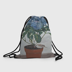 Мешок для обуви Спящий воробушек на гортензии