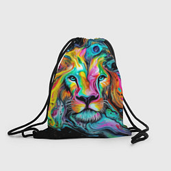 Рюкзак-мешок Абстрактная морда льва - яркие психоделические цве, цвет: 3D-принт