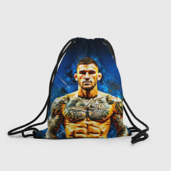 Рюкзак-мешок Дастин Порье на синем, цвет: 3D-принт