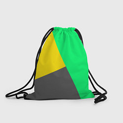 Рюкзак-мешок Жёлто-серо-зелёный трёхцветный, цвет: 3D-принт