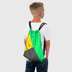 Рюкзак-мешок Жёлто-серо-зелёный трёхцветный, цвет: 3D-принт — фото 2