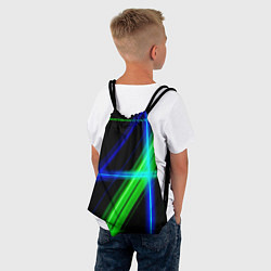 Рюкзак-мешок Color blue black green, цвет: 3D-принт — фото 2