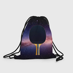 Мешок для обуви Черная ракетка для пинг понга в космосе