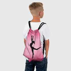 Рюкзак-мешок Спортивная гимнастика на розовом, цвет: 3D-принт — фото 2